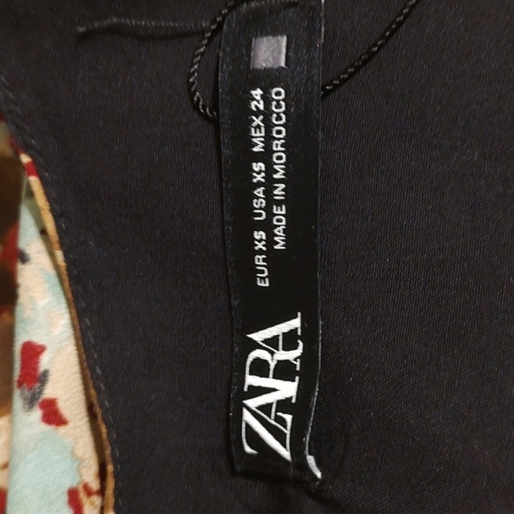 Zara Structured Blouson Mini Dress Floral Retro Vibes Size XS - Picture 3 of 4